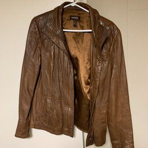 Danier | Women's Brown Leather Jacket Size Small UK12